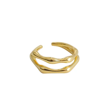 F. I. N. S S925 Sterling Sølv Fod Ring Minimalistisk Uregelmæssige Kvindelige Tail Ring koreansk Mode Kno Sølv Ringe til Kvinder