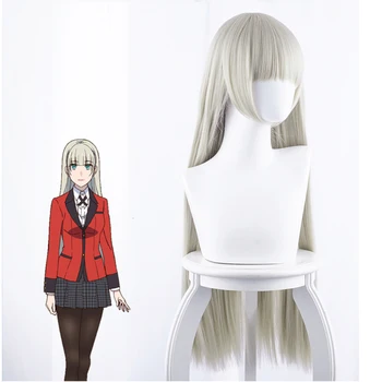 Anime Kakegurui Momobami Ririka Cosplay Paryk varmeandig Syntetisk Hår 80cm
