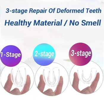 3Stages Dental Seler Dental Seler Instanted Silikone Tænder Tilpasning Træner Tænder Holder Mund Vagt Braser Tand Skuffe