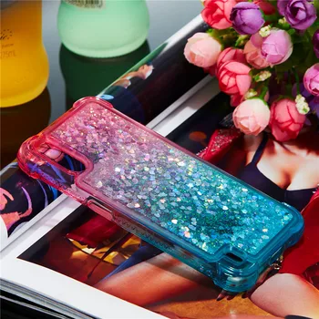 Kviksand Phone Case For Samsung galaxy A01 A21 A81 A91 A51 A71 A50 A70-A10E A20E A10S Blødt TPU Glitter Flydende bagcoveret Capa