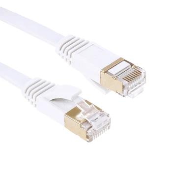 1/2/3m Forgyldt Hoved CAT7 Høj Hastighed 10Gbps Ultra-tynde Fladskærms Ethernet-Netværk LAN-Kabel