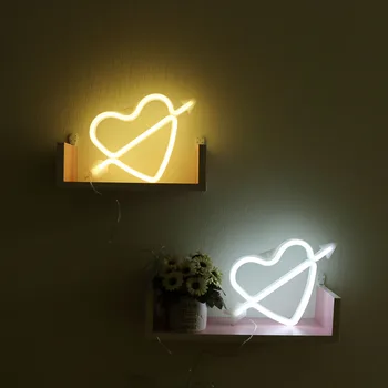 PROCES Hjertet Neon Lys batteridrevet & USB-Til Fødselsdag, Bryllup, julefrokost, Soveværelse Væggen Hængende Indretning Lyse Nætter