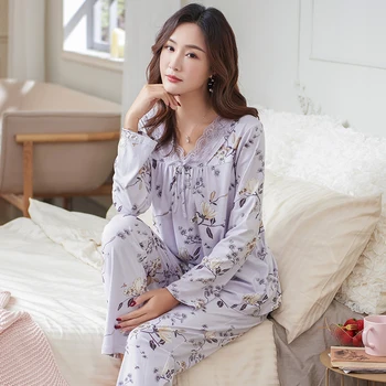 Høj Kvalitet Bomuld Pyjamas Sæt til Kvinder 2020 Foråret Korte Ærmer Pyjama Kvindelige Homewear Loungewear Dame Tøj Hjem