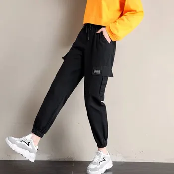 2021 Kvinder Cargo Bukser Casual Streetwear Harajuku Bukser Hip Hop Harem Bukser Jogger Sweatpants Høj Talje Løs Kvindelige Bukser