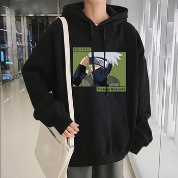 Vinteren Sweatshirts Naruto Hoodie KAKASHI Animationsfilm Hoodie Streetwear Hiphop Tøj koreanske Hættetrøje Dame langærmet Toppe XS-3XL