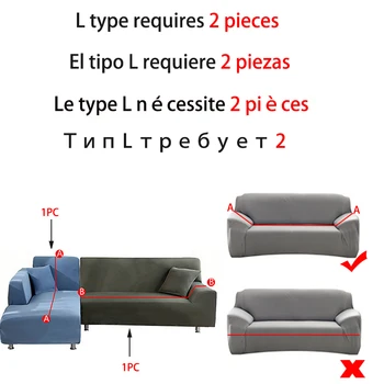 Moderne Sofa overtræk til Stue Snit Universal L Form Sofa Dække Elastisk Justerbar Cover til Hjørne Sofa bank hoes