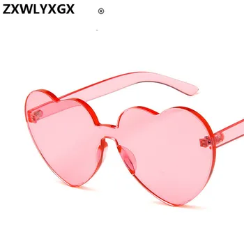 Ny Mode sød sexet retro Kærlighed Hjerte Uindfattede Solbriller Kvinder Luksus Brand Designer solbriller Briller Candy Farve UV400