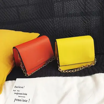 Kvinder Designer Luksus Håndtaske Mode PU Læder Kvinder Håndtasker Solid Farve Mini skuldertaske Kæde Slynge Messenger Taske