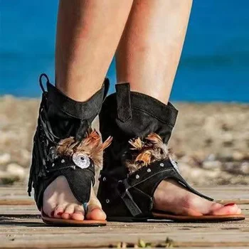 Casual Sko til Kvinde Kvast Rom Gladiator Kvinders Sandaler 2020 Sexede Støvler Klip Tå Damer Sommeren Komfort Nye Kvindelige Sandalias