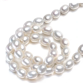 ZHBORUINI 2019 Halskæde, Perle Smykker Naturlige Ferskvands Perle 6-7mm Ris 925 sterling sølv Smykker, Choker Halskæde Til Kvinder