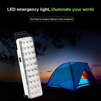 30LED Multi-Funktion Nødsituation Lys Genopladelige LED-Sikkerhed Lampe 2 Tilstande Indbygget 1100Mah Lithium Batteri Til Udendørs Camping