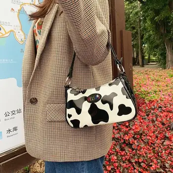 Mode Håndtasker til kvinder 2020 designer luksus nye retro ko plettet lille torv bag personlighed stilfulde damer håndtaske punge