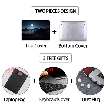 MTT Laptop Case Til Macbook Air Pro Retina 11 12 13 15 16 tommer Med Touch Bar funda Hårdt Cover A1989 A2289 A2141 Laptop Sleeve