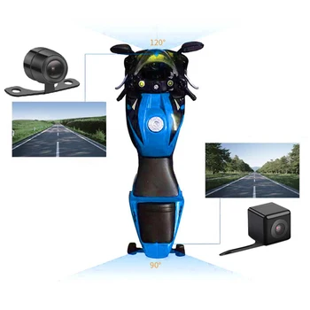 VODOOL MT30A Vandtæt Motorcykel DVR Dash Cam 720P+480P Front Rear Dual Linse GPS-Video-Optager Motorcykel Dashcam Dash Kamera