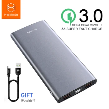 Mcdodo 5A Super Hurtig Opladning Power Bank for Huawei Bærbare Charger Ekstern Batteri VOOC QC3.0 AFC-for Samsung Oppo x oneplus 6t