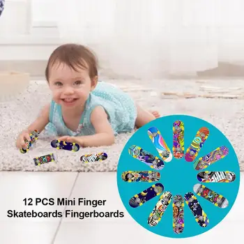 12 STK Fingerboards Professionel Mini Finger Skateboard Finger Sport Uddannelse Rekvisitter for Kids Fødselsdag Gaver