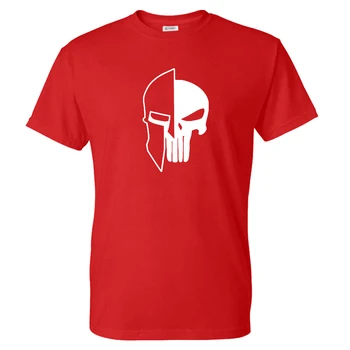 Sparta Hjelm Punisher Solid Farve Trykt T-Shirt Mænd Kvinder Casual Streetwear Mode Tshirt Trendy T-Shirt Unisex Bomuld Toppe