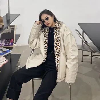 XITAO Leopard Jakke Mode Nye Kvinder på Fuld Ærme Gudinde Fan Afslappet Stil 2020 Vinter Elegante Mindretal Jakke Frakke DZL2302