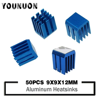 50STK YOUNUON Heatsinks 9 x 9 x 12 mm Køligere køleprofil i Aluminium Mini IC Chipset Køling med 9448A 3M Tape