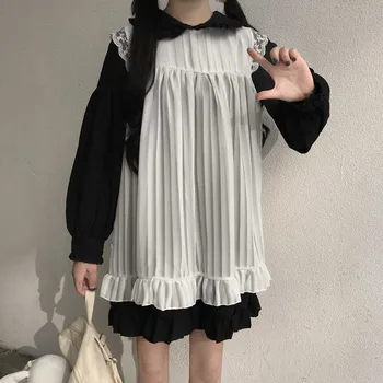 Søde Søde Kawaii Piger Lolita Kjole Japansk Prinsesse Stuepige Vintage Kjoler, Flæser Rød Sort Lyserød Kvinder Preppy Kjoler 2021