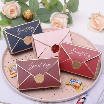 10stk Retro Pink Bryllup Sukker, Chokolade Dragee Box Gave Bryllup Favoriserer Candy Box Baby Shower Fest Gave Emballage Forsyninger