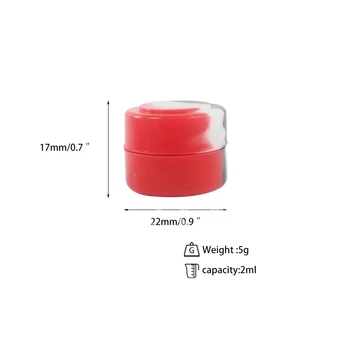 200pcs/masse 2 ml farverige mini Non Stick Silikone voks Container Nonstick Krukker