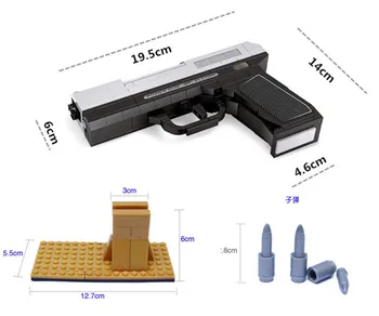 268Pcs Militære MP-45 SAWT Magt Pistol PISTOL Model 1:1 3D-Våben byggesten Sæt Brinquedos Pædagogisk Legetøj for Børn