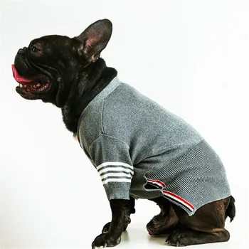 Hund Tøj Cardigan Teddy Hvalp Hunde-Fransk Bulldog Chihuahau Tøj Hund Efterår Og Vinter Kat Tøj Nordiske Stribet Sweater