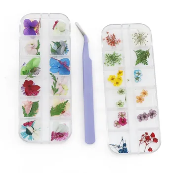 3 Max+ 1pcTweezers Blande Tørrede Blomster Dekoration Naturlige Blomster Mærkat 3D Tør Beauty Nail Art Epoxy Skimmel DIY Påfyldning Smykker