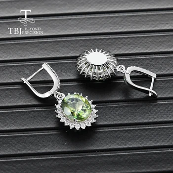 TBJ,naturlige peridot topas ring,øreringe og vedhæng mode smykker sæt 925 sterling sølv med en kvinde Bryllup dejlig gave med box
