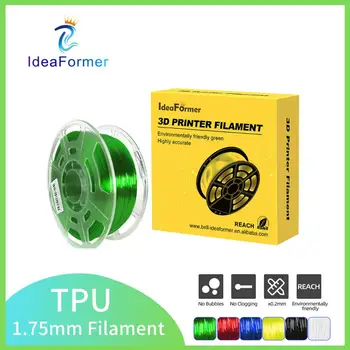 Ideaformer TPU Filament 0,8 KG 1.75 mm Gummi Fleksibel Hjælpematerialer Flerfarvet Gennemsigtig Spool Elastisk 3D Printer Print filamento