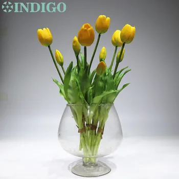 INDIGO-Real Touch Silikone Tulip Høj Kvalitet Holland Gul Tulipan Buket Hjem Kunstig Blomst Blomst Gratis Fragt