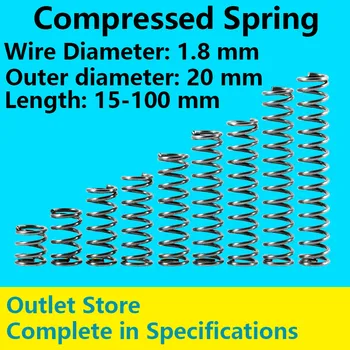 Genopdagelse af Foråret Komprimeret Forår Spot Varer, Anti træthed Line Diameter 1,8 mm, Ydre diameter 20 mm, Længde 60 mm-100 mm
