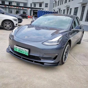 ABS 3-trins Front Kofanger Læbe Spoiler Kofanger Læbe Spoiler Til For Tesla Model 3 Sedan 4-dørs 16~18