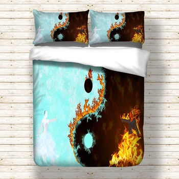 Blå Ild Strøelse Sæt Cool Dragon Bed Cover Dyr 3D Printet Duvet Cover Sæt Sort Microfiber Sengetøj, 3-delt