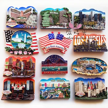 Usa Hollywood, Los Angeles, Las Vegas Turisme Memorial Køleskab Magnet 3D Køleskab Magnet Mærkat Rejse Souvenir-Dekoration