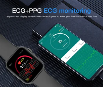 2020 Nyeste EKG-PPG Smart Ur Med Blodtryksmanchet EKG-Display Holter EKG-Fuld Touch Screen Fitness Tracker Smartwatch