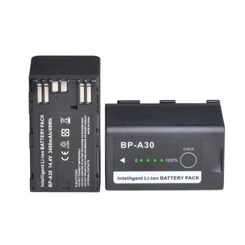 14,4 V 3400mAH BP-A30 BP A30 Batteri Med Indikator + Hurtig Oplader til Canon BP-A60 BP-A90 EOS C200 C200B C220B C300 MK II