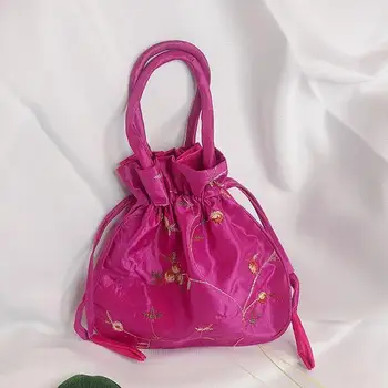2020 silke spand tasker string broderi blomster håndtasker mini vintage clutch taske candy farve kjole tasker drop shipping MN