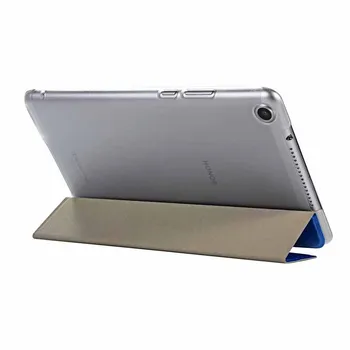 3 fold Slank Gennemsigtig PU Læder Cover Tilfældet For Huawei MediaPad T5 8.0 JDN2-W09/AL00 8 tommer Ære Pad 5 Tablet Cover +pen