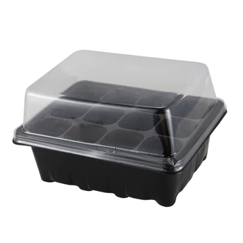 Germination Seed Starter Tray Seed Box Flower Plant Pot For Home Office Decor, 12 Hole Grow Box: 19 X15X11Cm