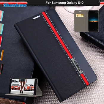 Pu Læder Phone Case For Samsung Galaxy S10 Flip Book Taske Til Samsung Galaxy S10 Business Case Soft Tpu Silicone Bagcoveret