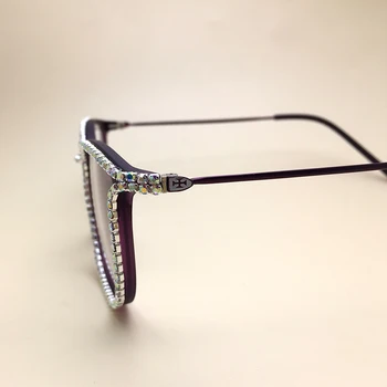 Rhinestone øjeglas rammer, klare glas Optiske Briller gafas transparente Vintage Kvinder Mænd recept Briller Ramme