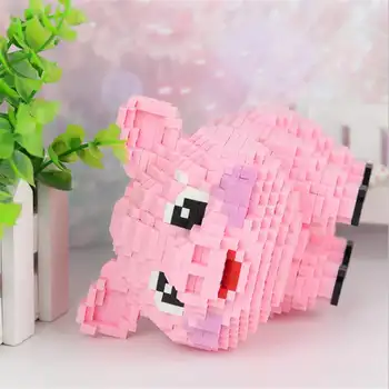 1547pcs Animationsfilm Animal Pet Pink Søde Gris byggesten DIY Kits Diamant Mini Mursten 3D samlesæt Toy Børn Julegaver