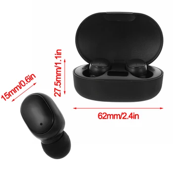 A6L TWS Bluetooth Hovedtelefon BT5.0 LED Display for Redmi Airdots Knap Kontrol Vandtæt støjreducerende Headset PK i7s A6S E6S
