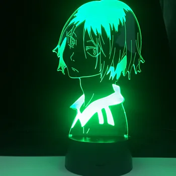 HAIKYUU KENMA KOZUME 3D-PROFIL LED ANIME-LAMPE Led-7 Farver Lys Japansk Anime Fjernbetjening Base bordlampe Dropshipping