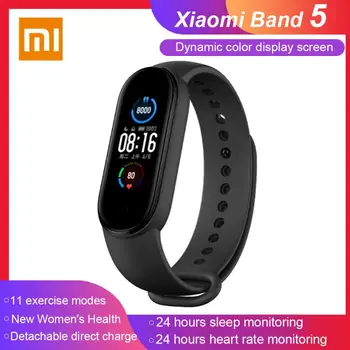 Xiaomi Sport Smart Band Mi Band 5 Bluetooth-5.0 Dynamisk Farve Touch Skærm Sundhed Overvågning Smartwatch Til Mi Band 5