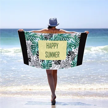 Sommeren Grønne Blade Strand Håndklæde Hawaii Rektangel Microfiber Hurtig Tør Rejse Svømning Gear Håndklæde 70x150cm