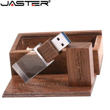JASTER Stilfulde træ-crystal kreative USB 2.0 flash drive 4GB, 8GB, 16GB, 32GB, 64GB Fotografering Hukommelse opbevaring U disk GRATIS LOGO