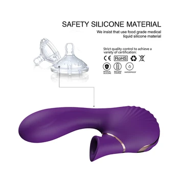 Vandtæt vaginal massageapparat G-punktet, Klitoris sugende maskinen Flere hastigheder USB-opladning, anal vibrator til kvinden, Voksen Sex Legetøj
